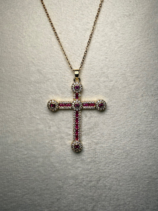Ruby Cross Necklace